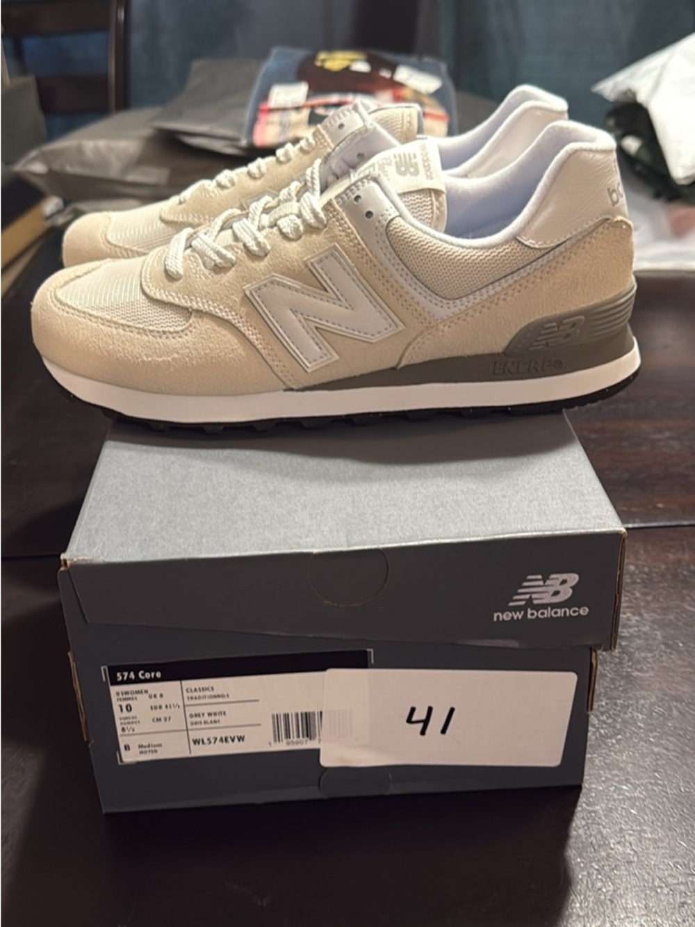 Off-White Brand new 574 New Balance grey size 10 women/8.5 men